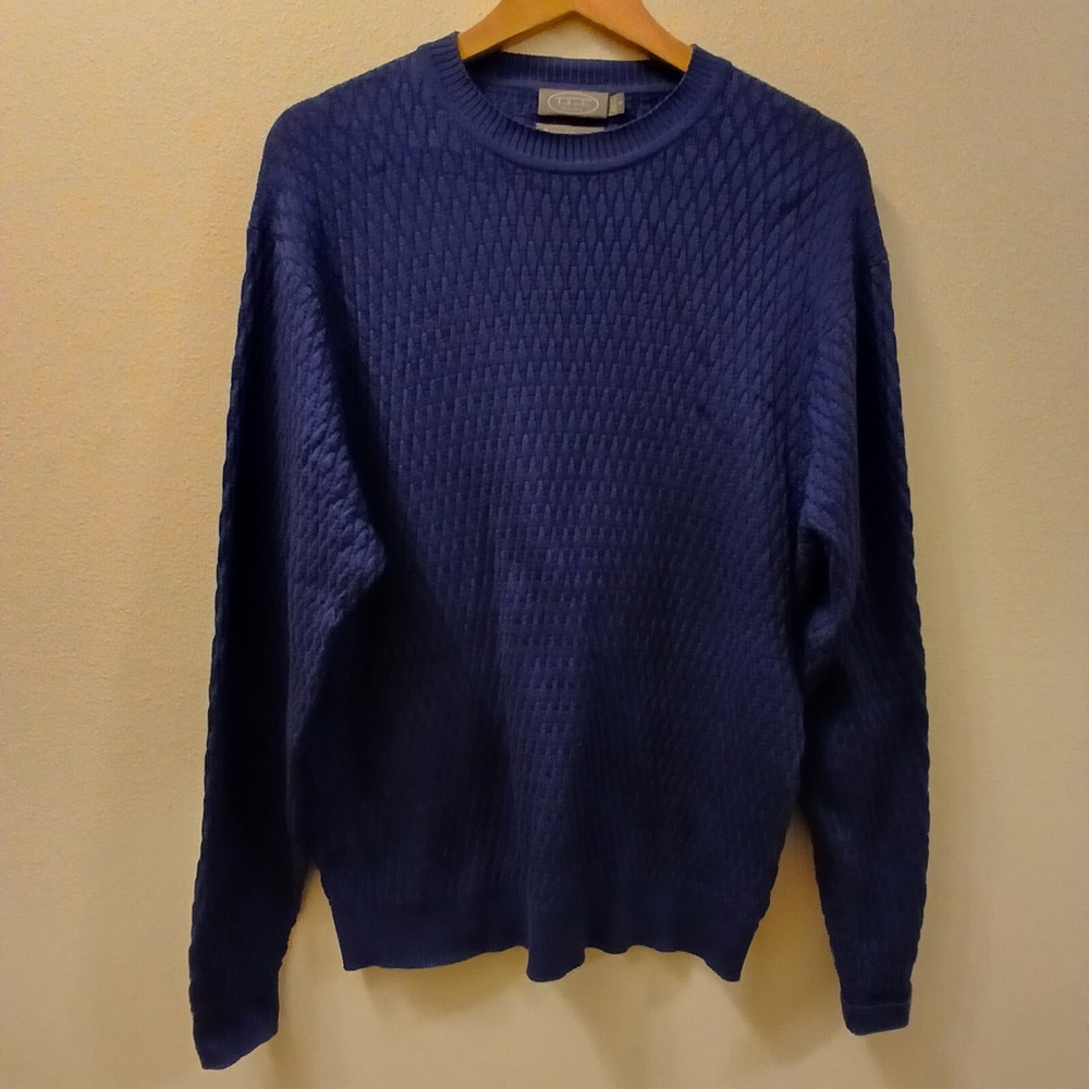 TALBOTS MEN'S 100% MERCERIZED PIMA COTTON CREW NECK PULLOVER SWEATER Size Medium